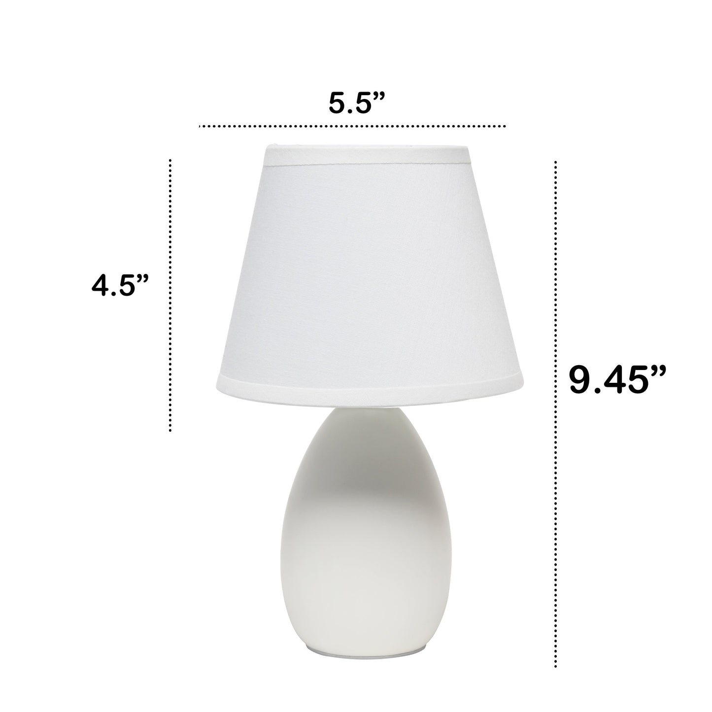 All The Rages Nauru 10" Off White Ceramic Oblong Table Lamp With Matching Fabric Shade