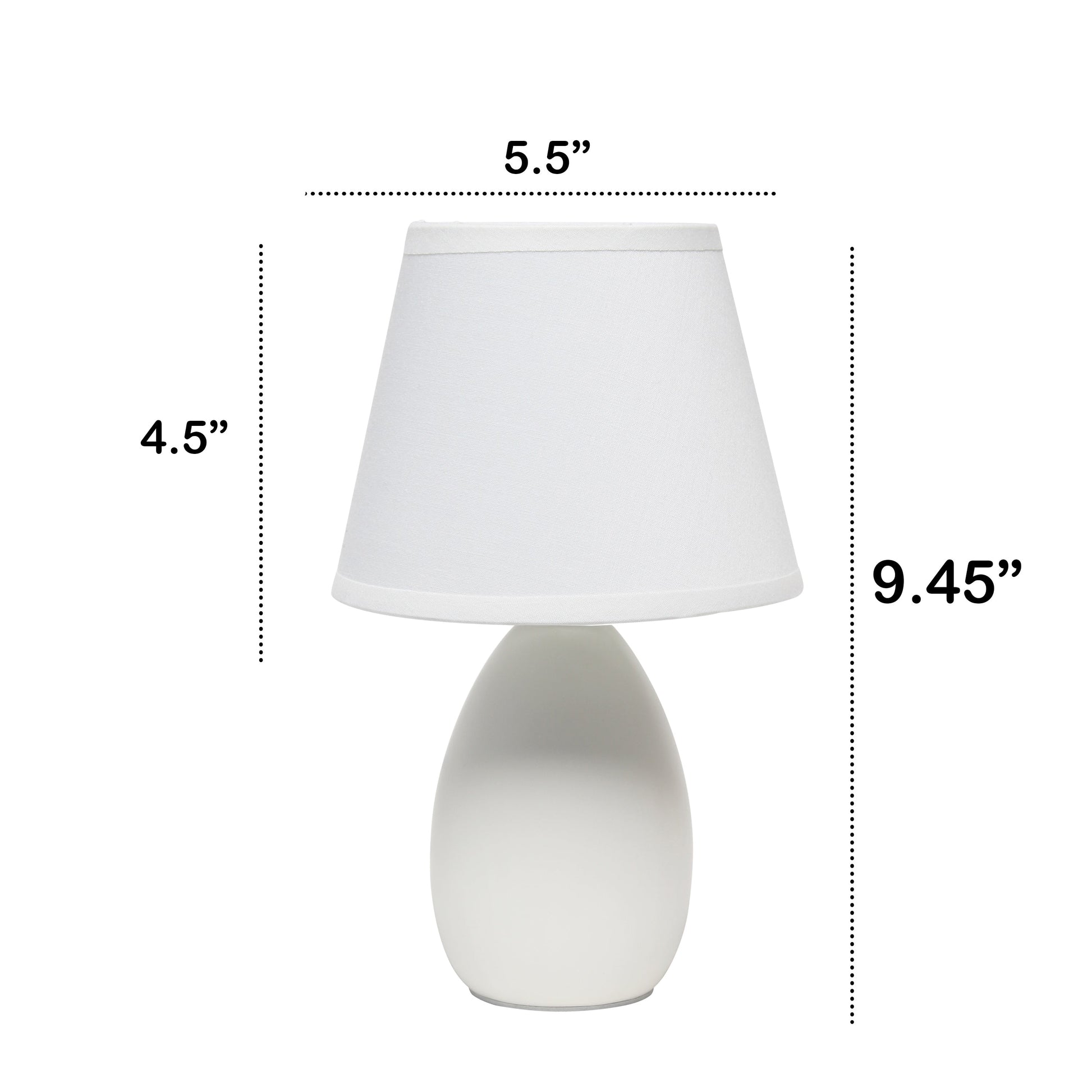 All The Rages Nauru 10" Off White Ceramic Oblong Table Lamp With Matching Fabric Shade