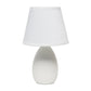 All The Rages Nauru 10" Off White Ceramic Oblong Table Lamp With Matching Fabric Shade