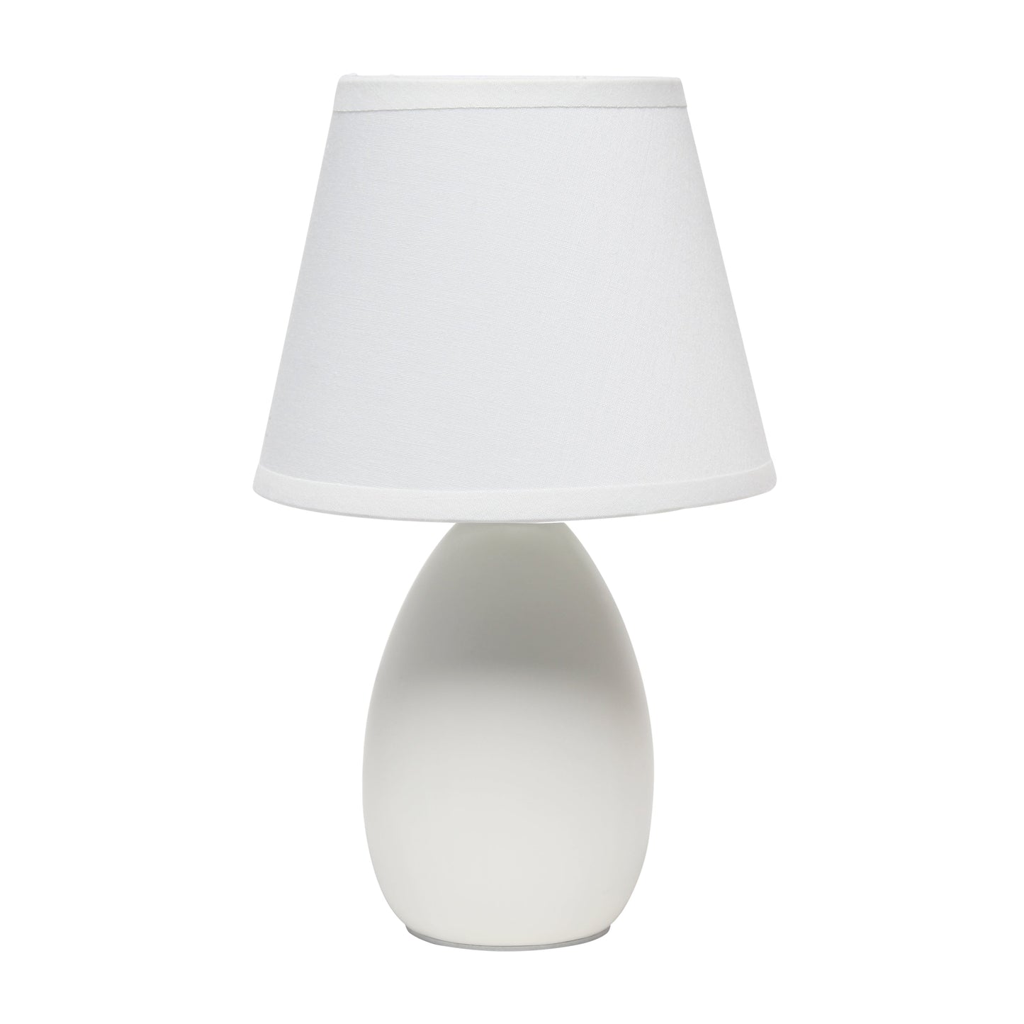 All The Rages Nauru 10" Off White Ceramic Oblong Table Lamp With Matching Fabric Shade