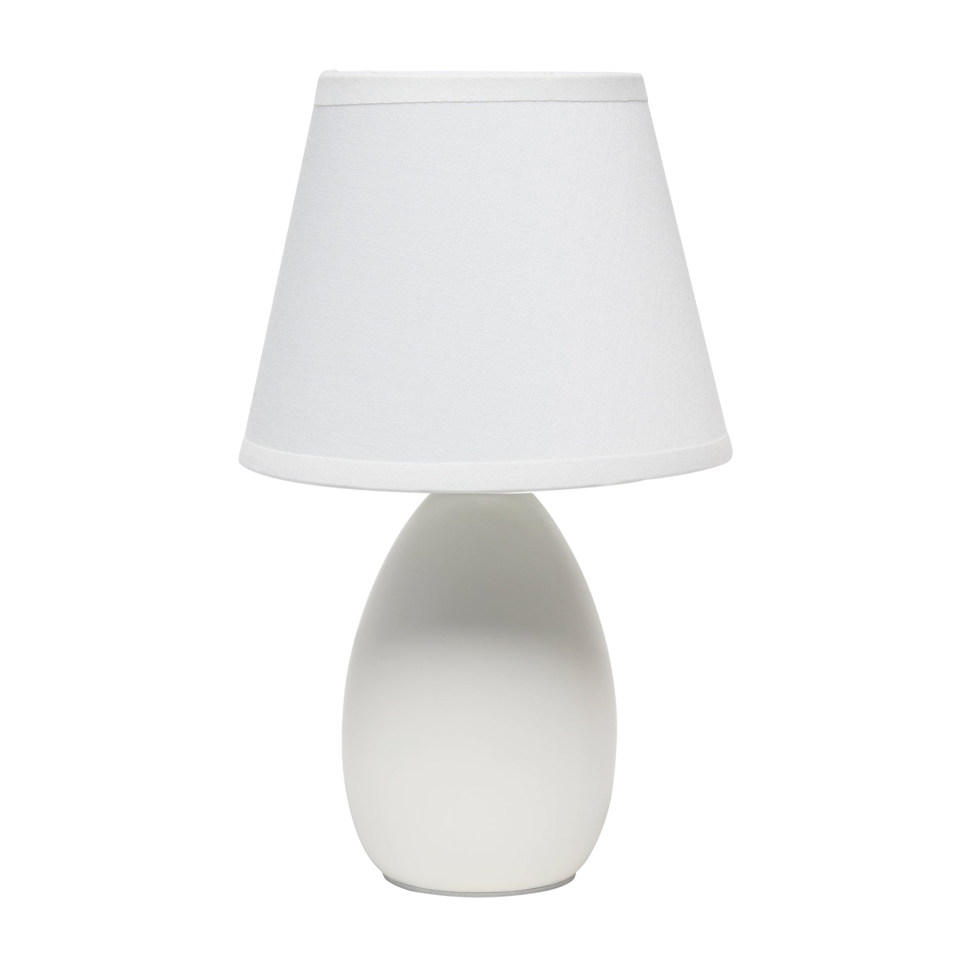 All The Rages Nauru 10" Off White Ceramic Oblong Table Lamp With Matching Fabric Shade
