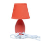 All The Rages Nauru 10" Orange 2-Piece Ceramic Oblong Table Lamps With Matching Fabric Shades