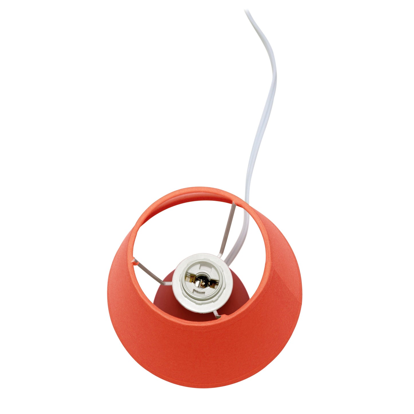 All The Rages Nauru 10" Orange 2-Piece Ceramic Oblong Table Lamps With Matching Fabric Shades