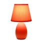 All The Rages Nauru 10" Orange Ceramic Oblong Table Lamp With Matching Fabric Shade