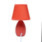 All The Rages Nauru 10" Orange Ceramic Oblong Table Lamp With Matching Fabric Shade