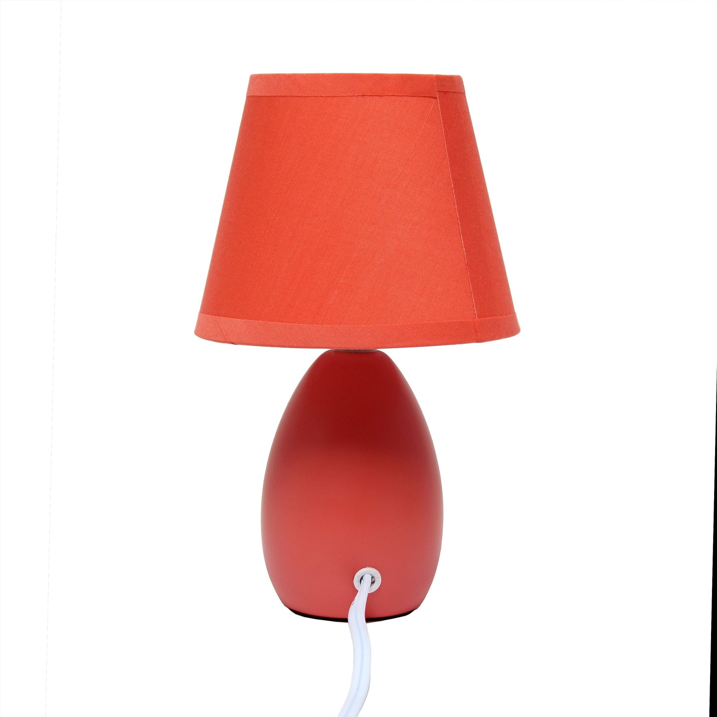 All The Rages Nauru 10" Orange Ceramic Oblong Table Lamp With Matching Fabric Shade