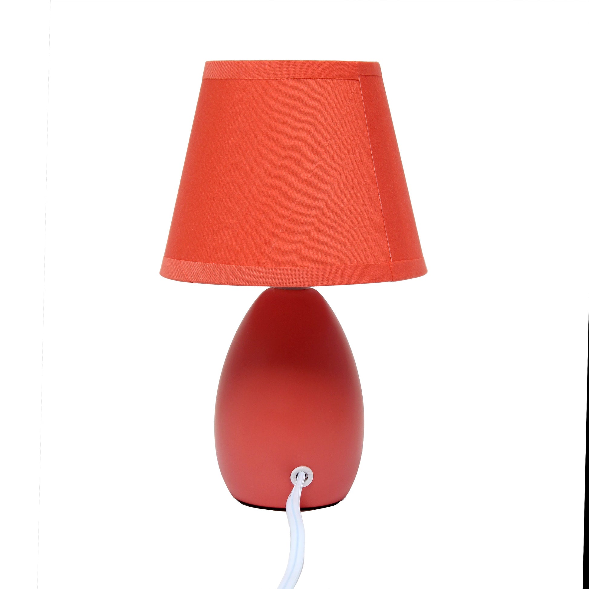 All The Rages Nauru 10" Orange Ceramic Oblong Table Lamp With Matching Fabric Shade