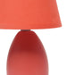 All The Rages Nauru 10" Orange Ceramic Oblong Table Lamp With Matching Fabric Shade