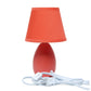 All The Rages Nauru 10" Orange Ceramic Oblong Table Lamp With Matching Fabric Shade