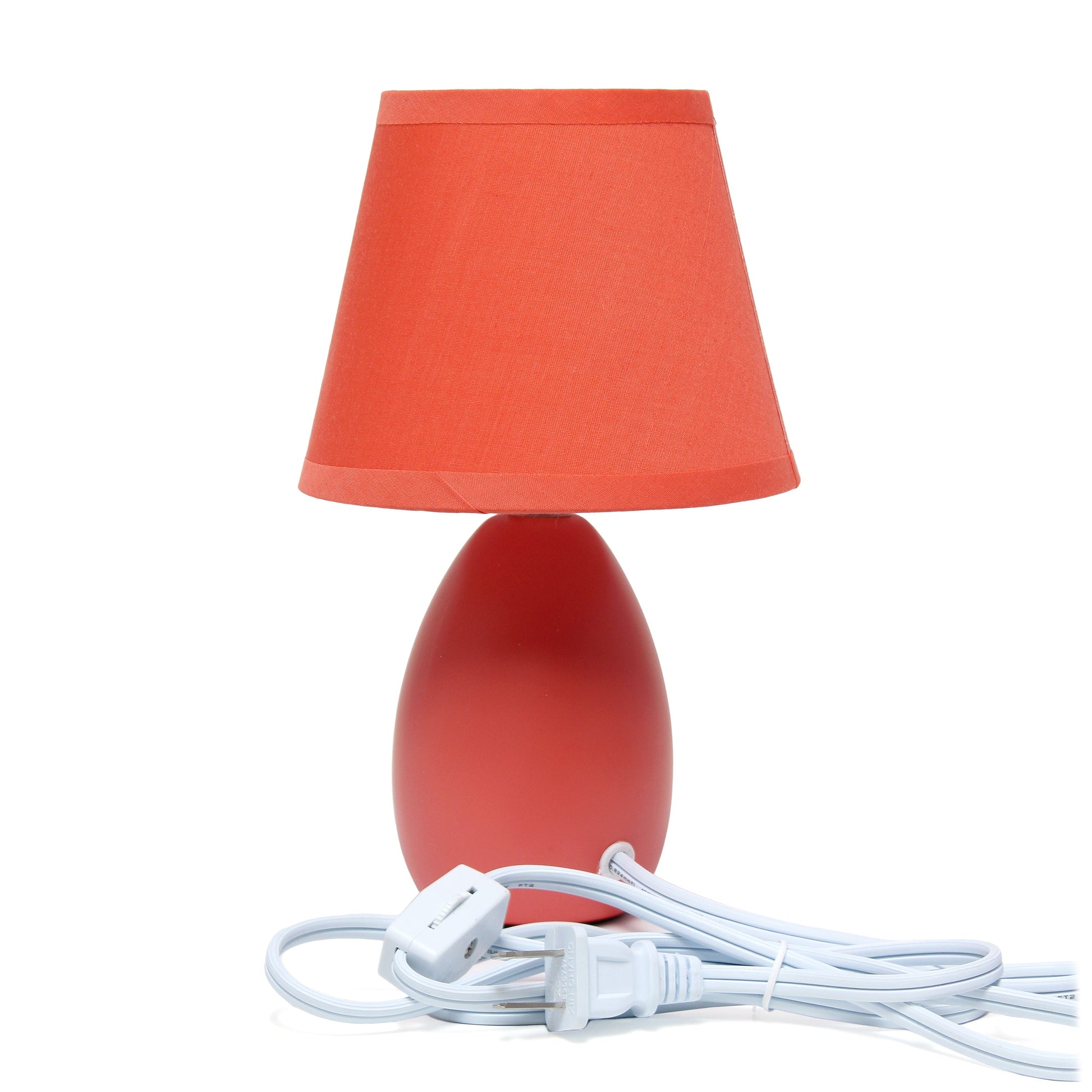 All The Rages Nauru 10" Orange Ceramic Oblong Table Lamp With Matching Fabric Shade