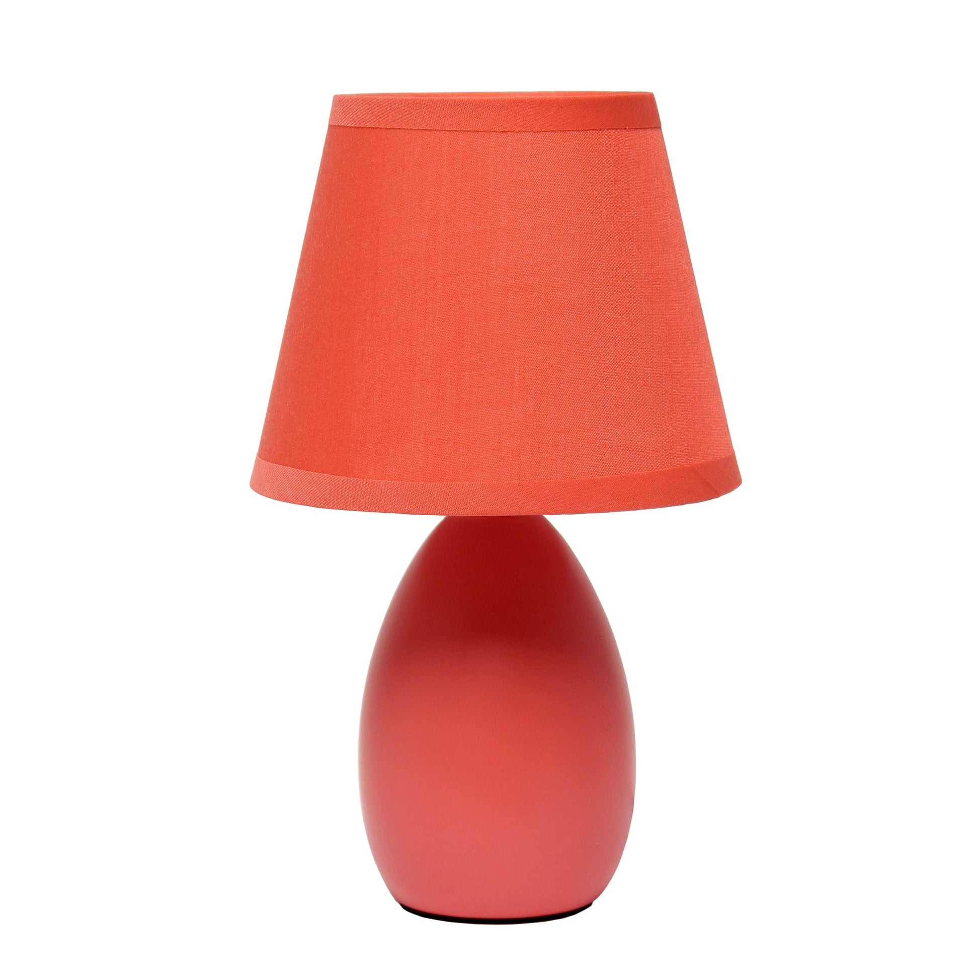 All The Rages Nauru 10" Orange Ceramic Oblong Table Lamp With Matching Fabric Shade