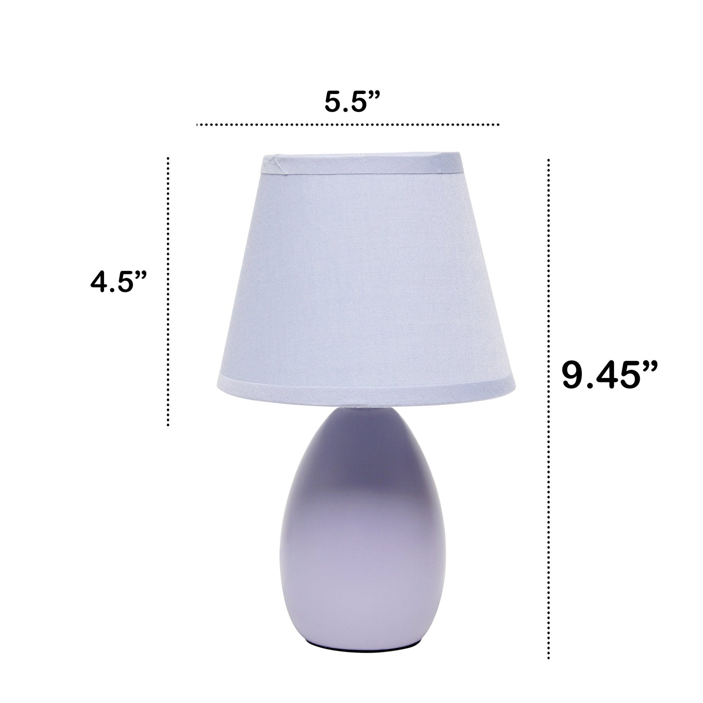 All The Rages Nauru 10" Purple 2-Piece Ceramic Oblong Table Lamp With Matching Fabric Shade