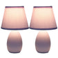 All The Rages Nauru 10" Purple 2-Piece Ceramic Oblong Table Lamp With Matching Fabric Shade