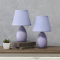 All The Rages Nauru 10" Purple 2-Piece Ceramic Oblong Table Lamp With Matching Fabric Shade
