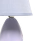 All The Rages Nauru 10" Purple 2-Piece Ceramic Oblong Table Lamp With Matching Fabric Shade