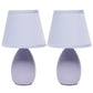 All The Rages Nauru 10" Purple 2-Piece Ceramic Oblong Table Lamp With Matching Fabric Shade