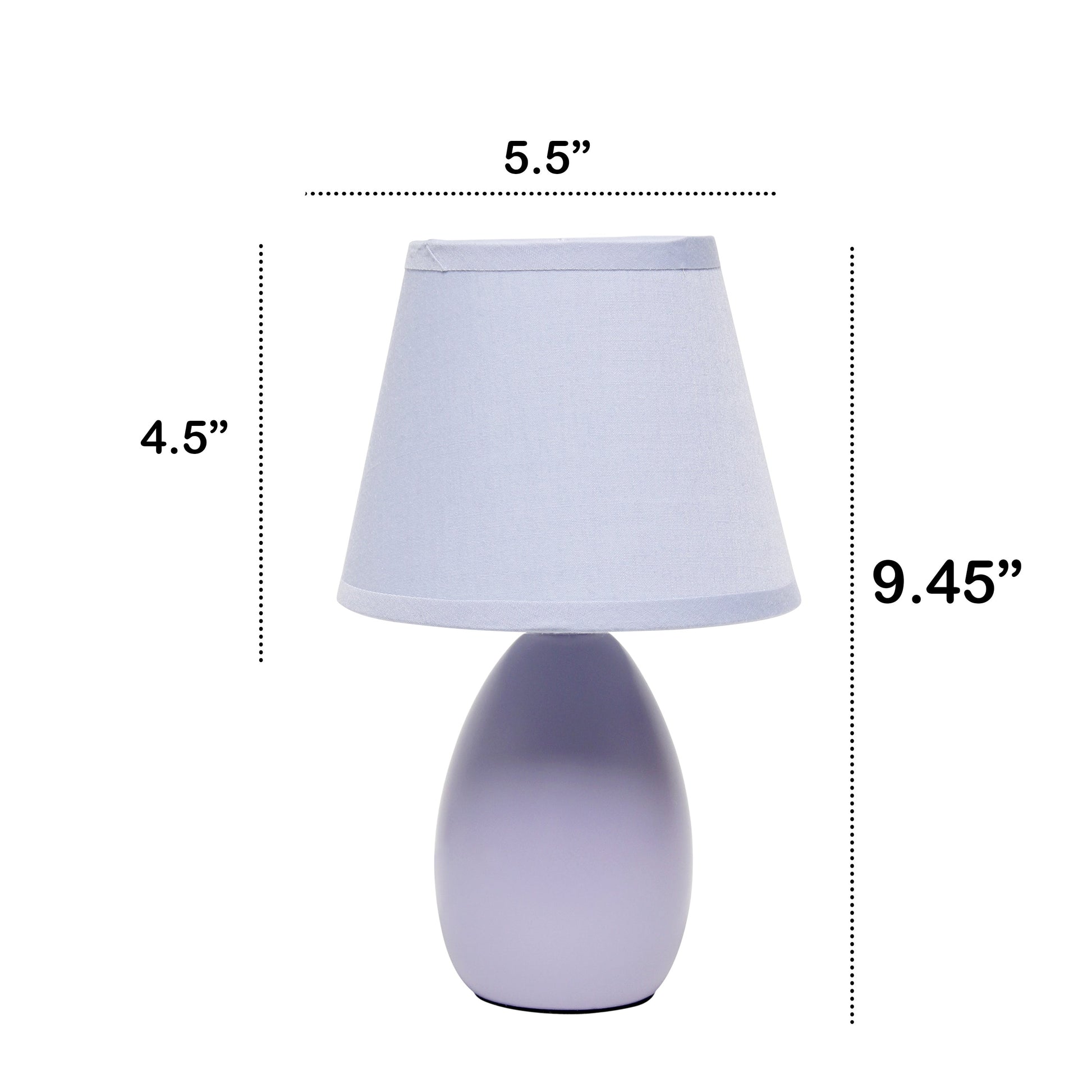 All The Rages Nauru 10" Purple Ceramic Oblong Table Lamp With Matching Fabric Shade
