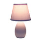 All The Rages Nauru 10" Purple Ceramic Oblong Table Lamp With Matching Fabric Shade