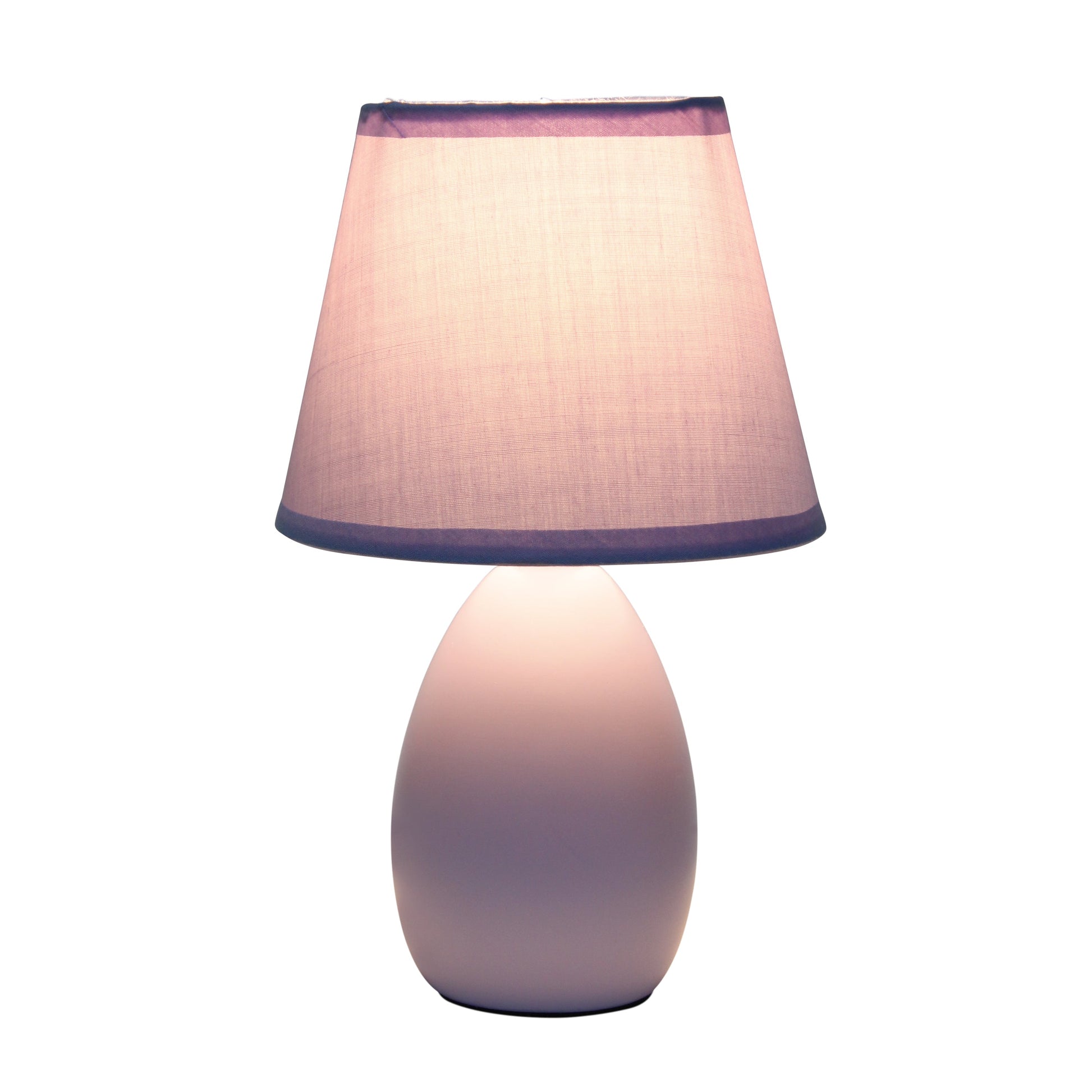 All The Rages Nauru 10" Purple Ceramic Oblong Table Lamp With Matching Fabric Shade