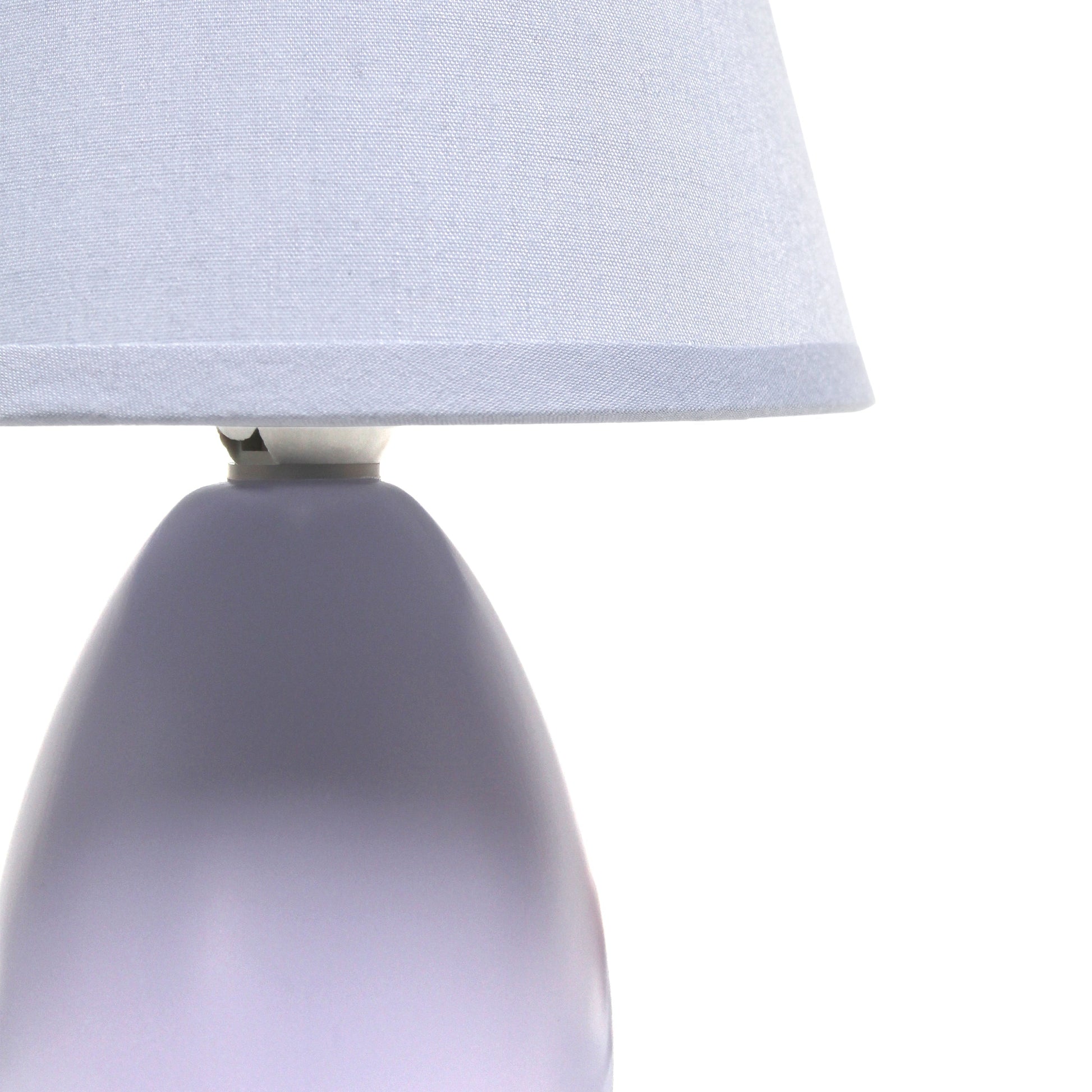 All The Rages Nauru 10" Purple Ceramic Oblong Table Lamp With Matching Fabric Shade