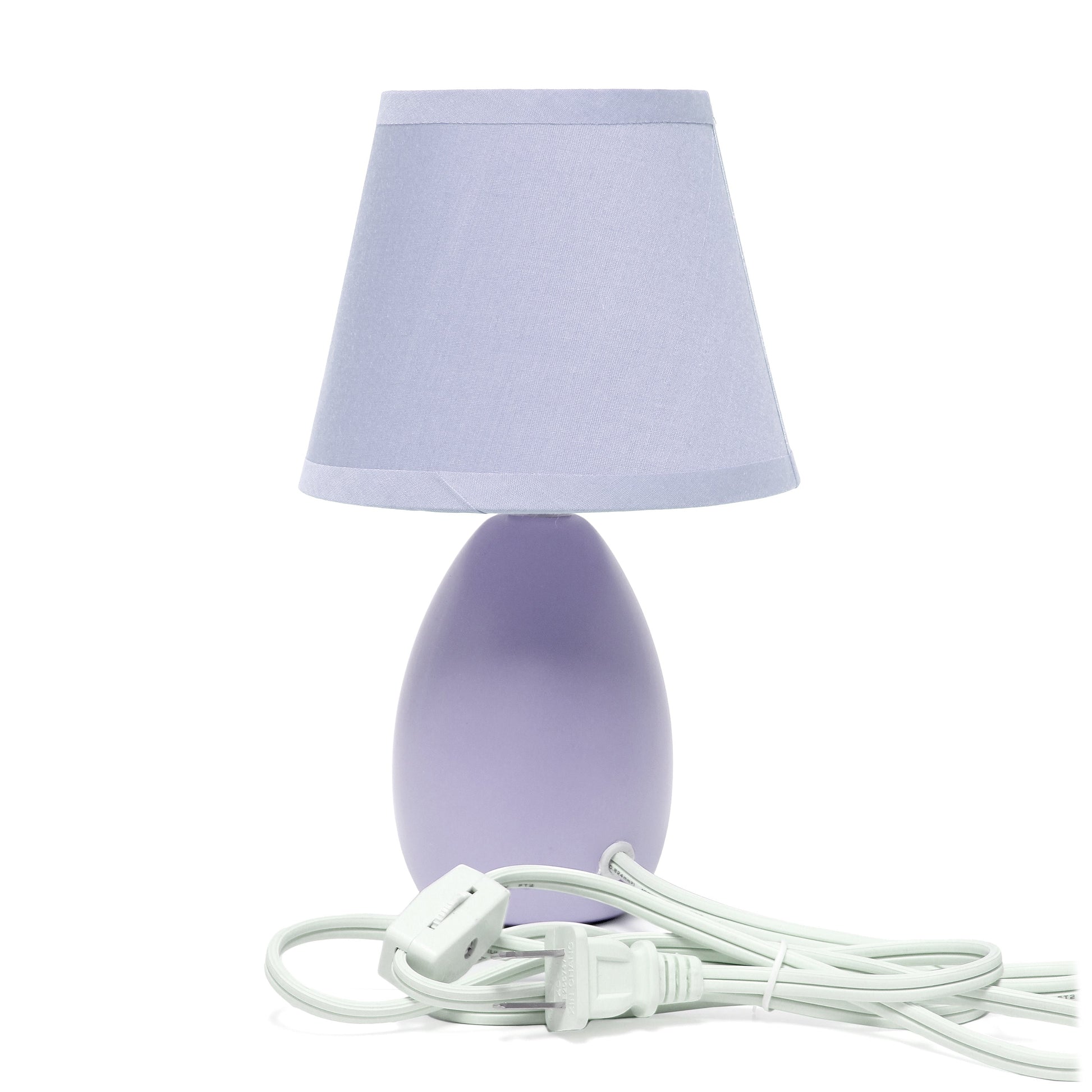 All The Rages Nauru 10" Purple Ceramic Oblong Table Lamp With Matching Fabric Shade