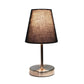 All The Rages Nauru 11" Sand Nickel Bedside Table Lamp With Black Fabric Empire Shade