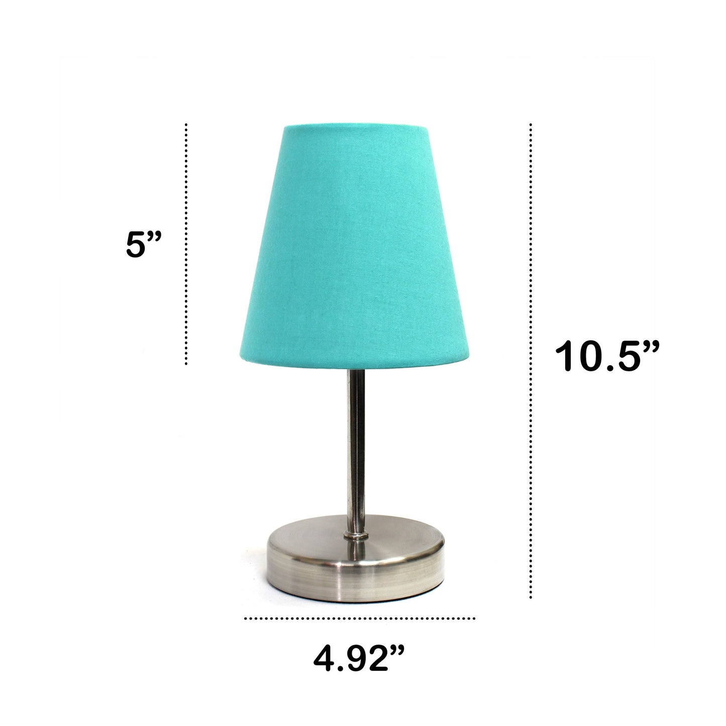 All The Rages Nauru 11" Sand Nickel Bedside Table Lamp With Blue Fabric Empire Shade