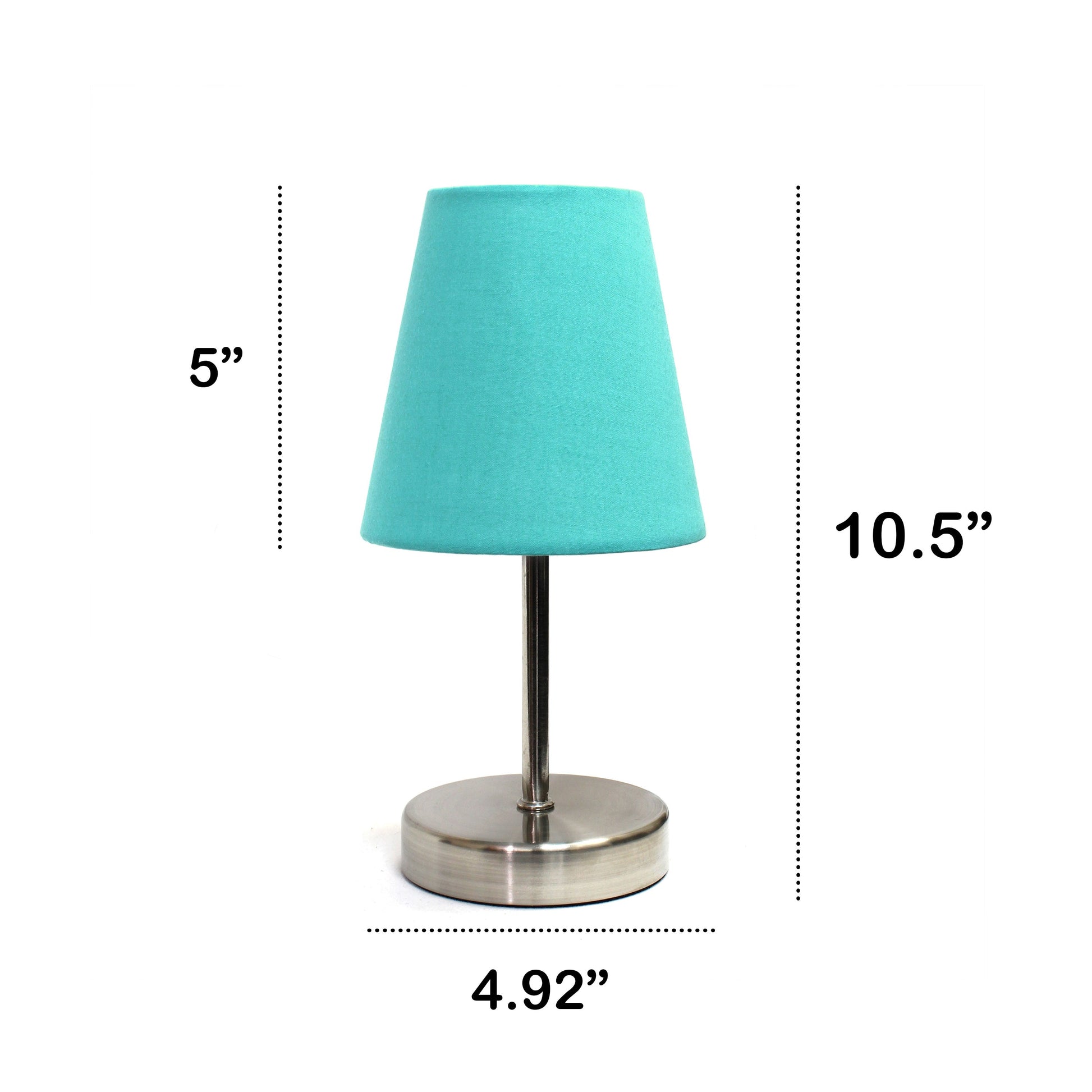 All The Rages Nauru 11" Sand Nickel Bedside Table Lamp With Blue Fabric Empire Shade