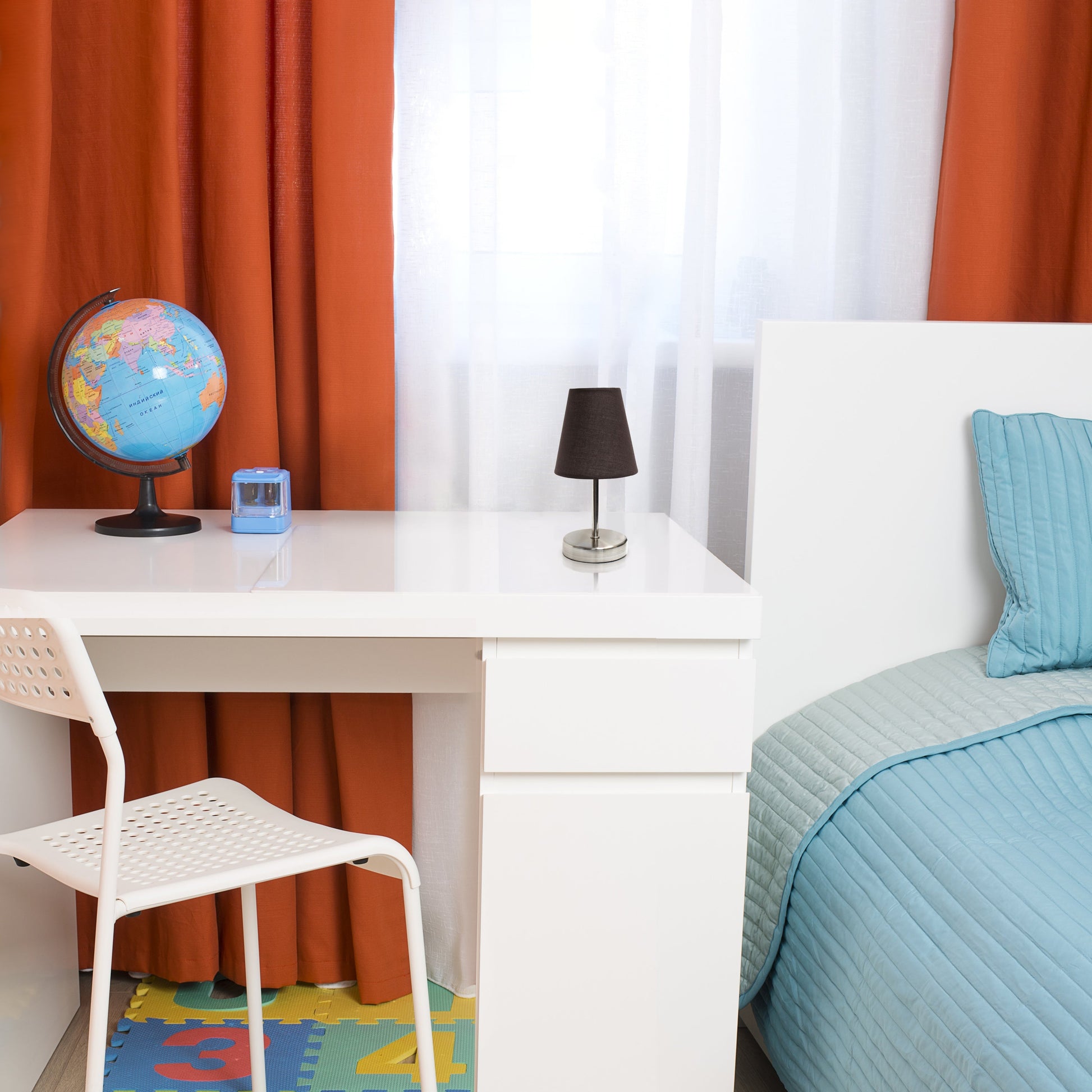 All The Rages Nauru 11" Sand Nickel Bedside Table Lamp With Espresso Brown Fabric Empire Shade