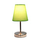 All The Rages Nauru 11" Sand Nickel Bedside Table Lamp With Green Fabric Empire Shade