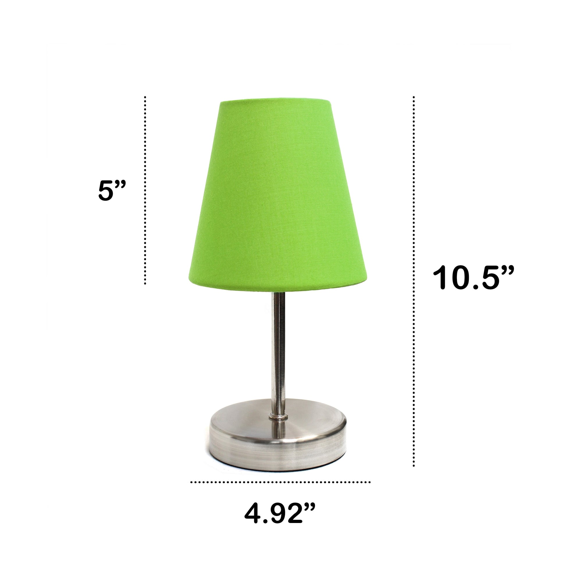 All The Rages Nauru 11" Sand Nickel Bedside Table Lamp With Green Fabric Empire Shade