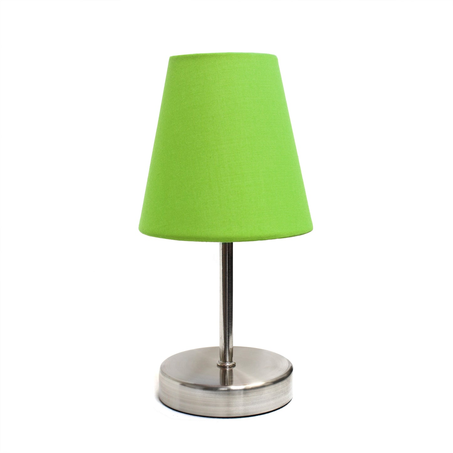 All The Rages Nauru 11" Sand Nickel Bedside Table Lamp With Green Fabric Empire Shade
