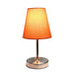 All The Rages Nauru 11" Sand Nickel Bedside Table Lamp With Orange Fabric Empire Shade