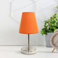 All The Rages Nauru 11" Sand Nickel Bedside Table Lamp With Orange Fabric Empire Shade