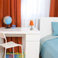 All The Rages Nauru 11" Sand Nickel Bedside Table Lamp With Orange Fabric Empire Shade