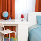 All The Rages Nauru 11" Sand Nickel Bedside Table Lamp With Red Fabric Empire Shade