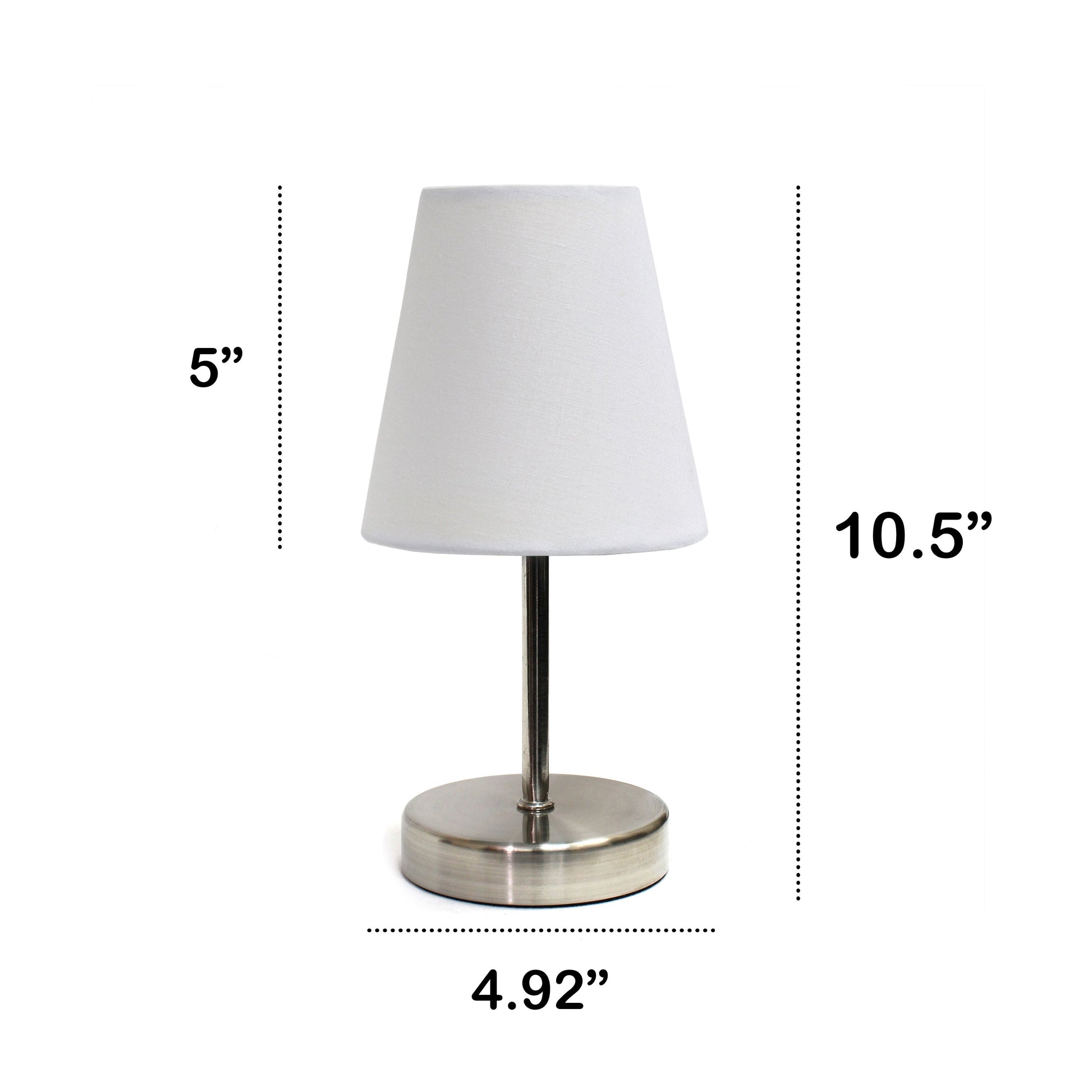 All The Rages Nauru 11" Sand Nickel Bedside Table Lamp With White Fabric Empire Shade