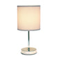 All The Rages Nauru 12" Chrome Metal Stick Table Lamp With Slate Gray Fabric Shade