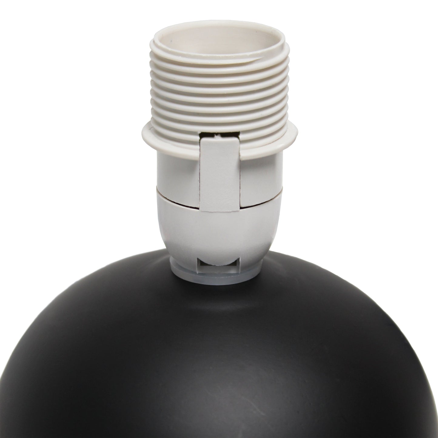 All The Rages Nauru 9" Black 2-Piece Ceramic Orb Table Lamps With Matching Fabric Shades