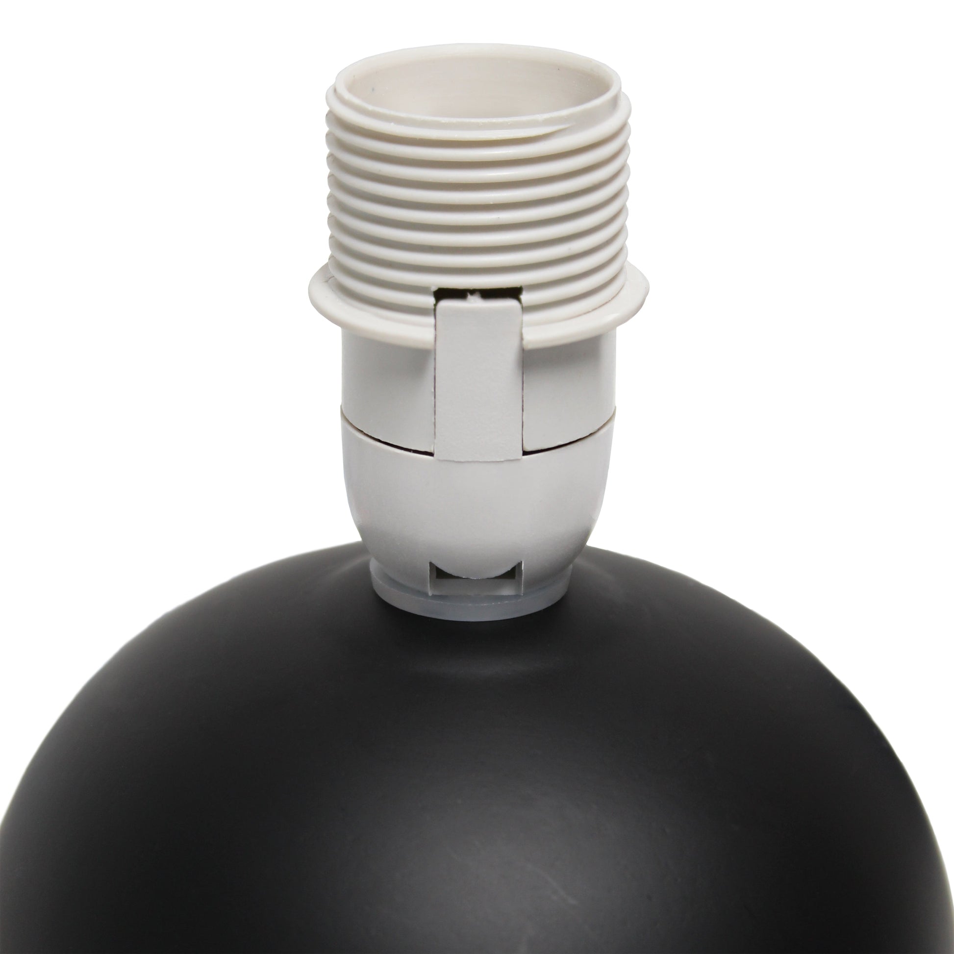 All The Rages Nauru 9" Black 2-Piece Ceramic Orb Table Lamps With Matching Fabric Shades