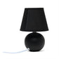 All The Rages Nauru 9" Black Ceramic Orb Table Lamp With Matching Fabric Shade