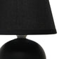 All The Rages Nauru 9" Black Ceramic Orb Table Lamp With Matching Fabric Shade
