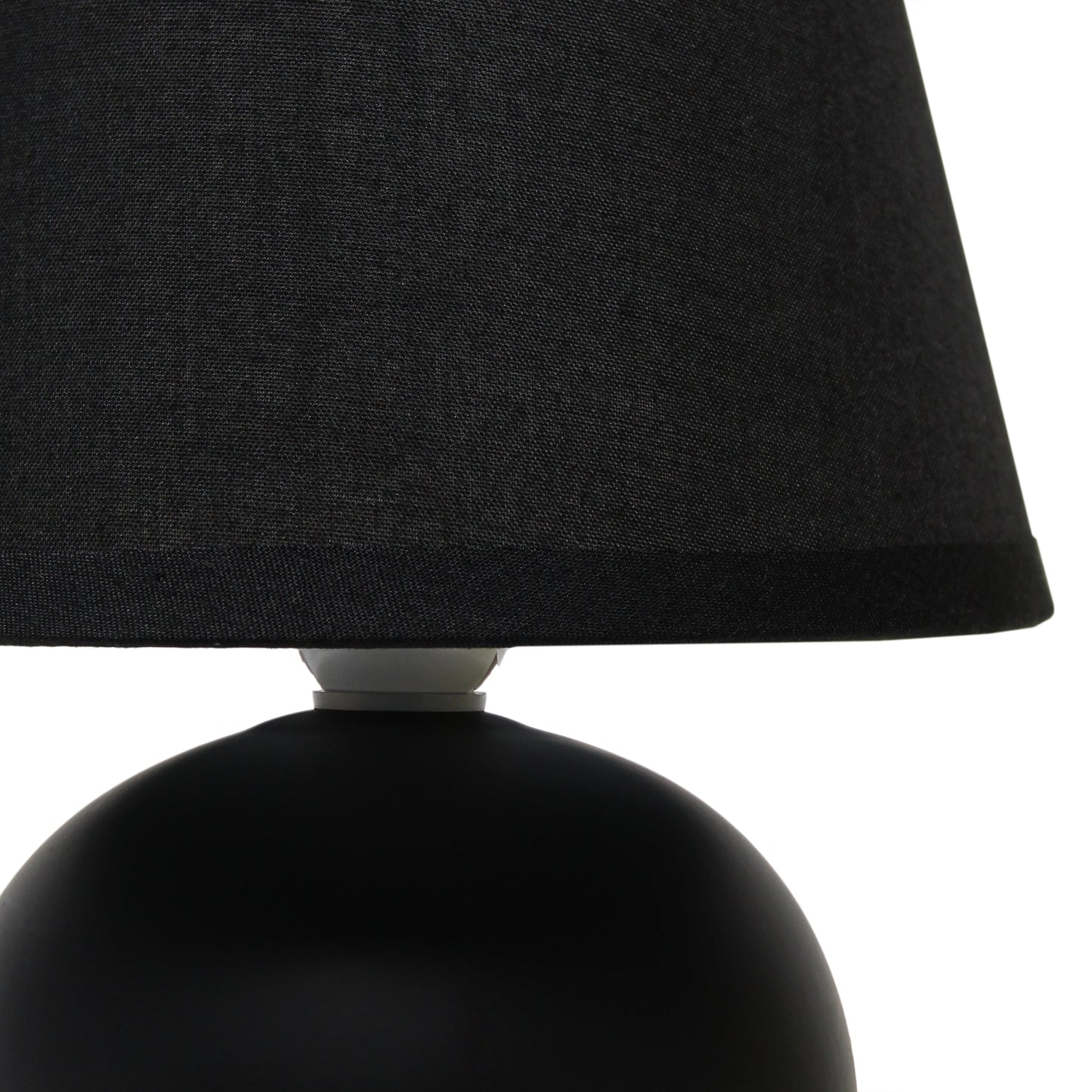 All The Rages Nauru 9" Black Ceramic Orb Table Lamp With Matching Fabric Shade