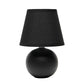 All The Rages Nauru 9" Black Ceramic Orb Table Lamp With Matching Fabric Shade
