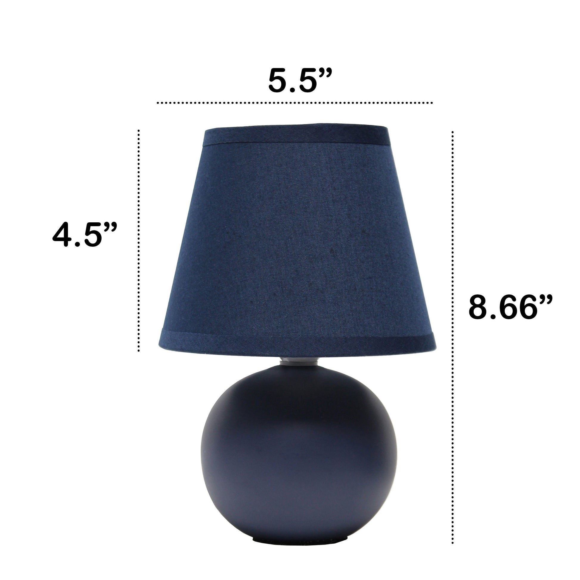 All The Rages Nauru 9" Blue 2-Piece Ceramic Orb Table Lamps With Matching Fabric Shades