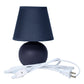 All The Rages Nauru 9" Blue 2-Piece Ceramic Orb Table Lamps With Matching Fabric Shades