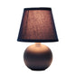 All The Rages Nauru 9" Blue Ceramic Orb Table Lamp With Matching Fabric Shade
