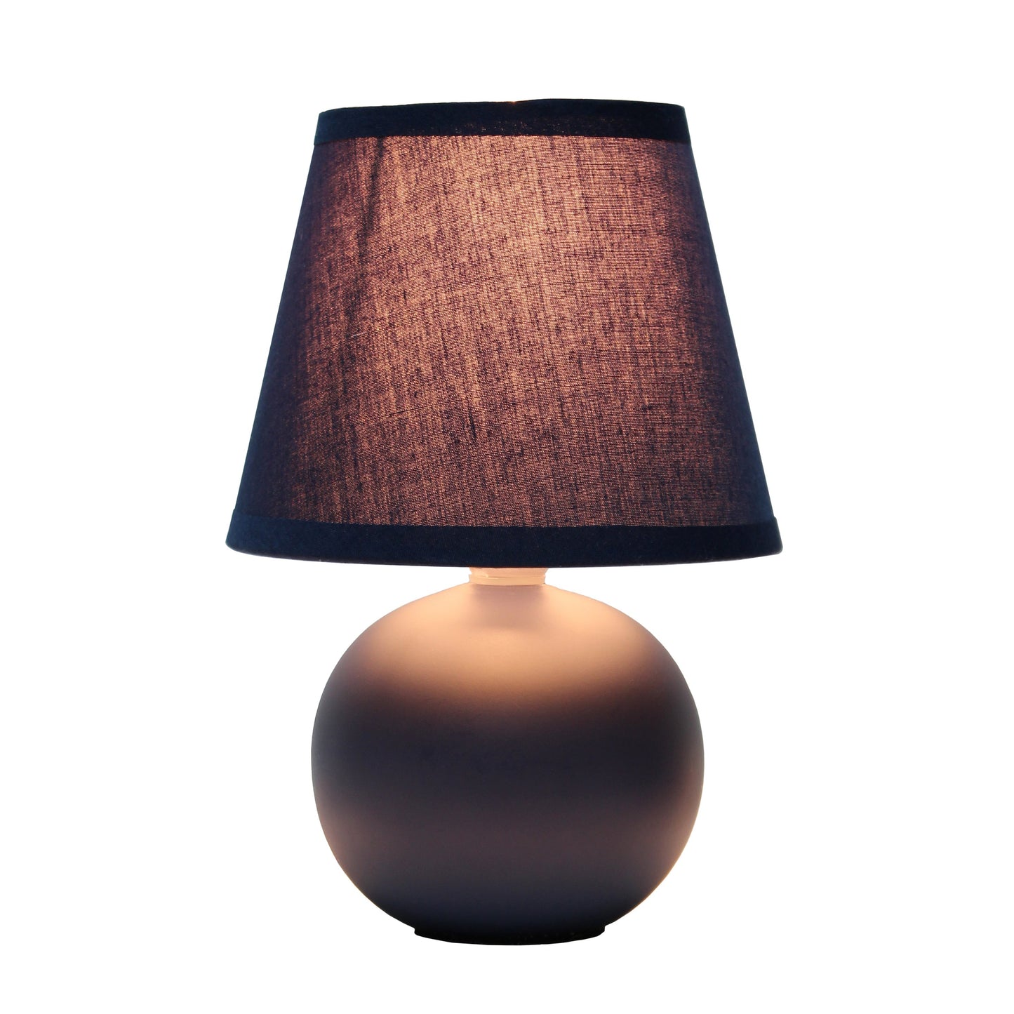 All The Rages Nauru 9" Blue Ceramic Orb Table Lamp With Matching Fabric Shade