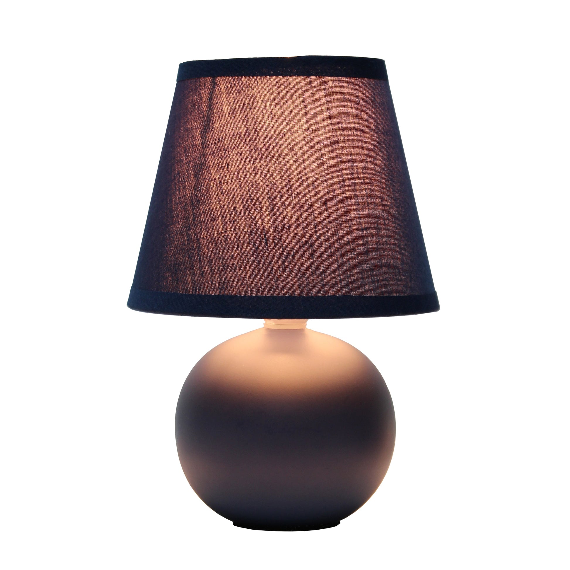 All The Rages Nauru 9" Blue Ceramic Orb Table Lamp With Matching Fabric Shade