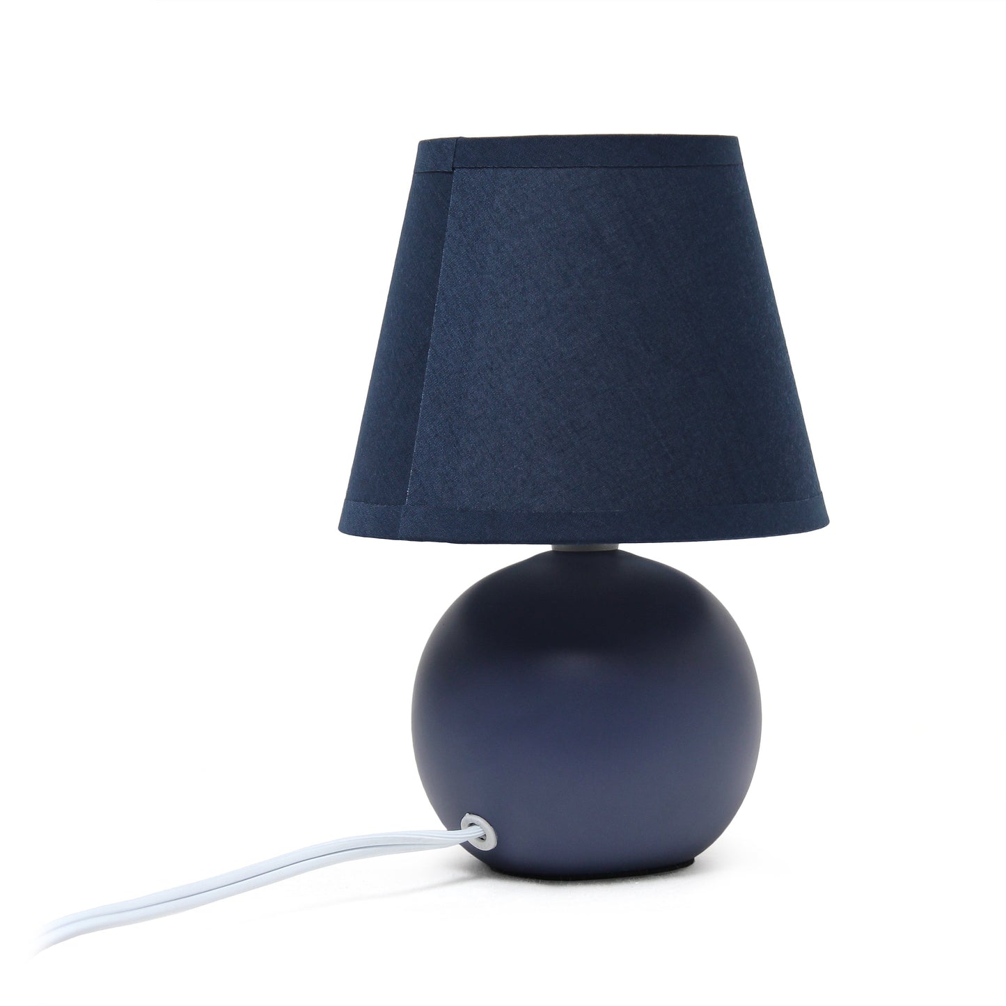All The Rages Nauru 9" Blue Ceramic Orb Table Lamp With Matching Fabric Shade